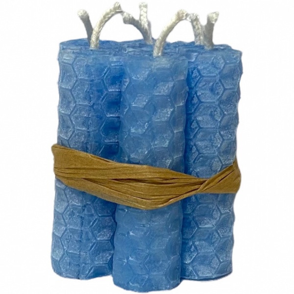 Blue (Aqua) - Beeswax Mini Spell Candles